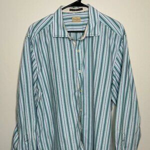 Tommy Bahama Athleisure Shirt | Coastal Core Striped Button-Down M143